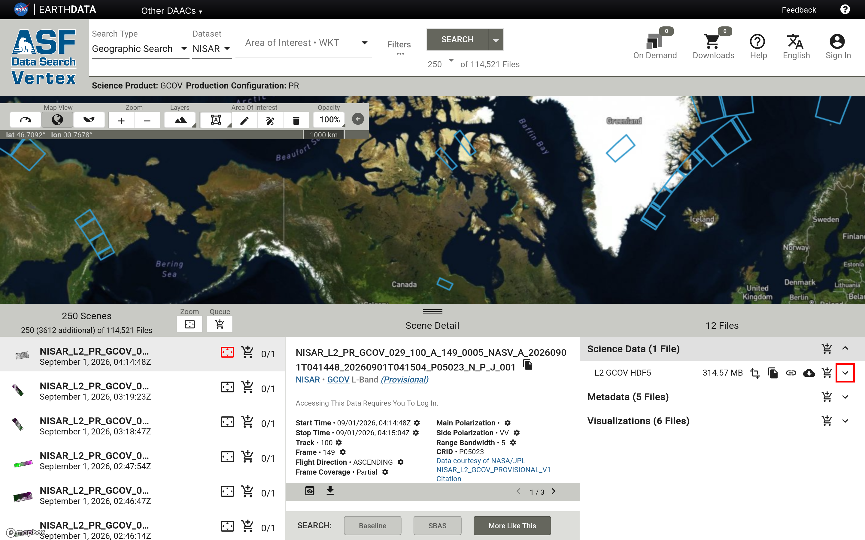 Screenshot displaying the icon to click to open the GDAL snippet dropdown.